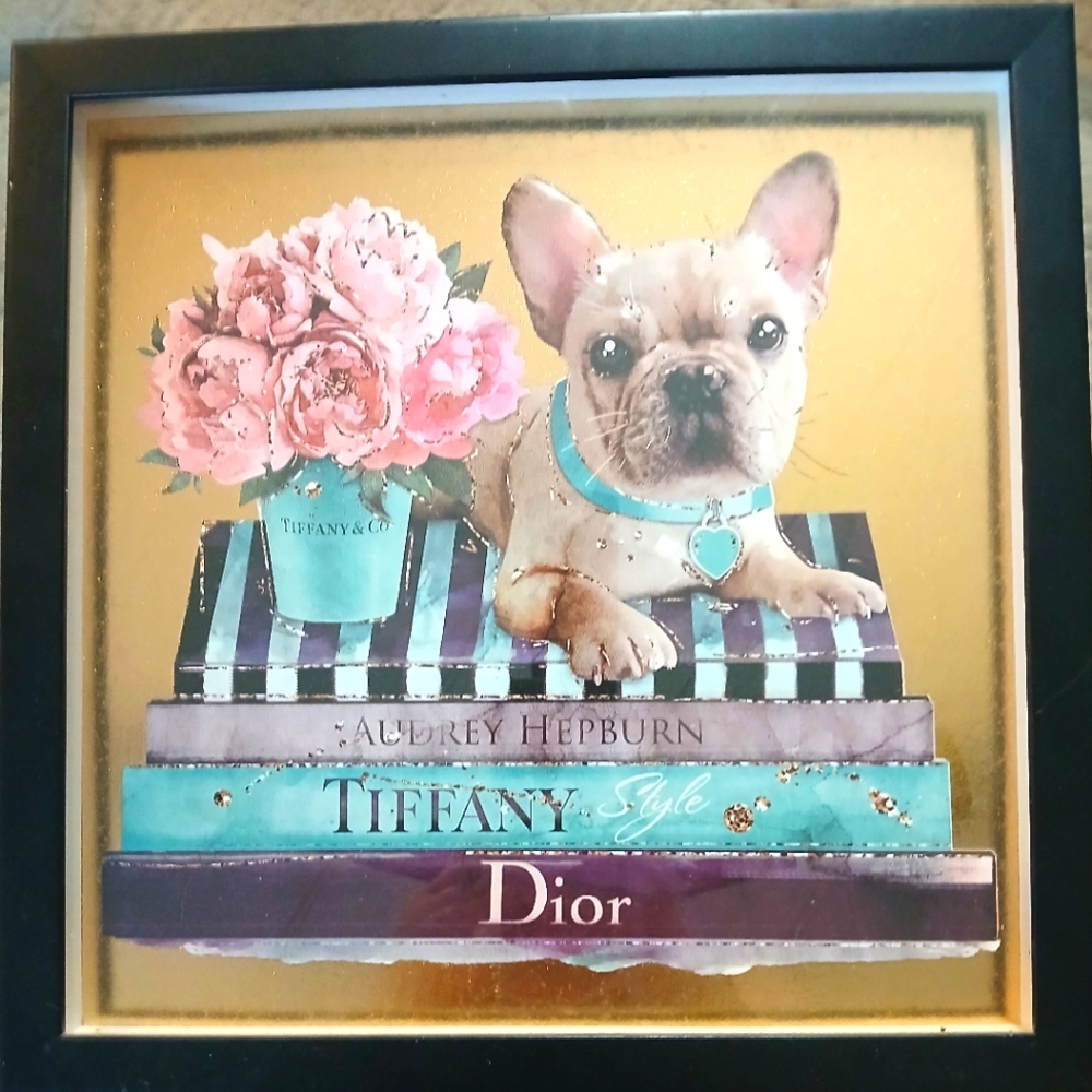 Tiffany & Co. Gold and Blue French Bulldog Frame